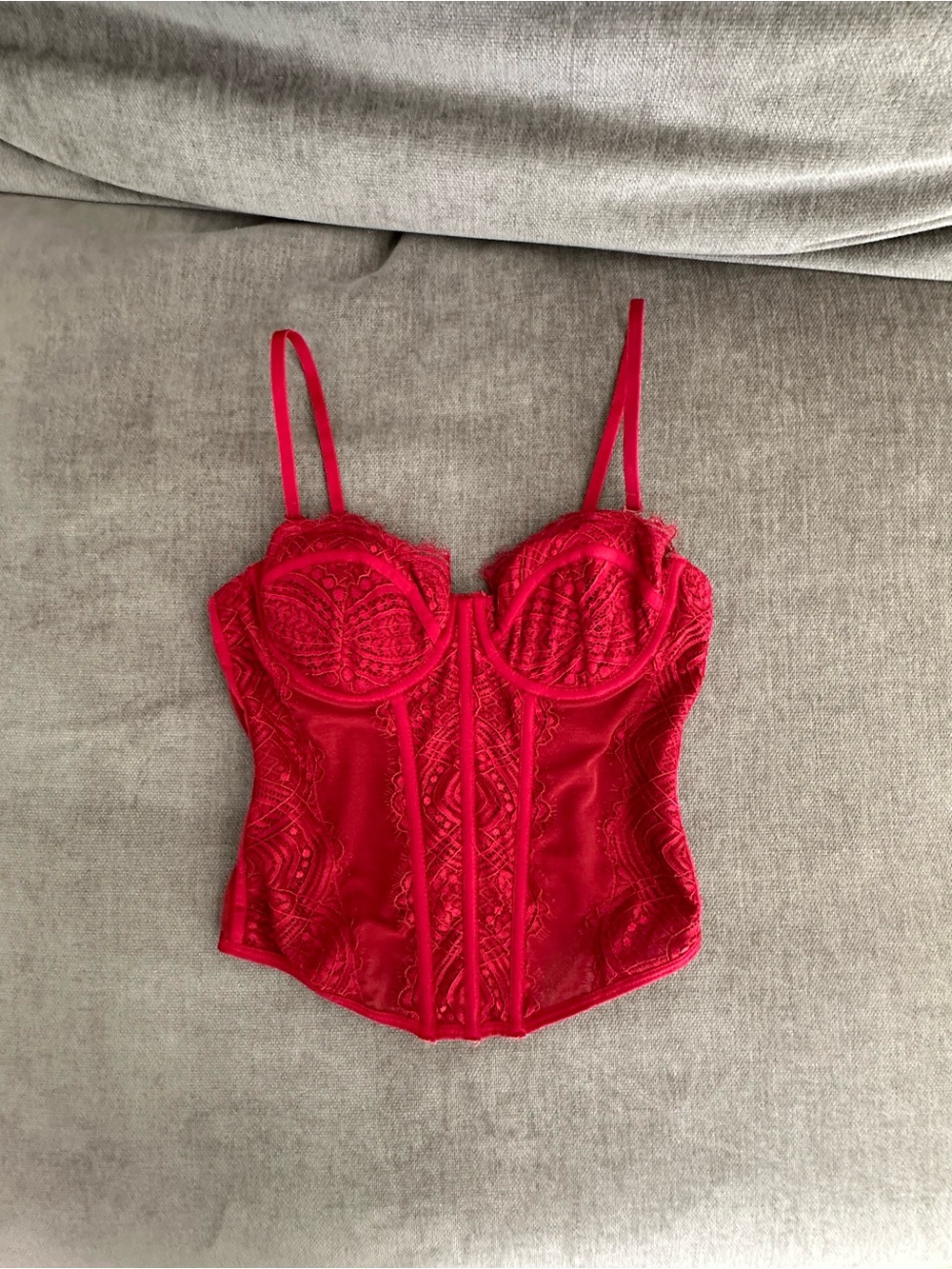 Garage Red Lace Corset Bustier